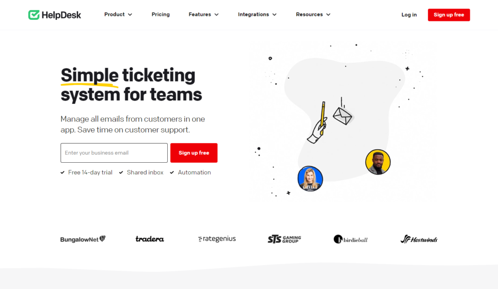 Homepage di Helpdesk 