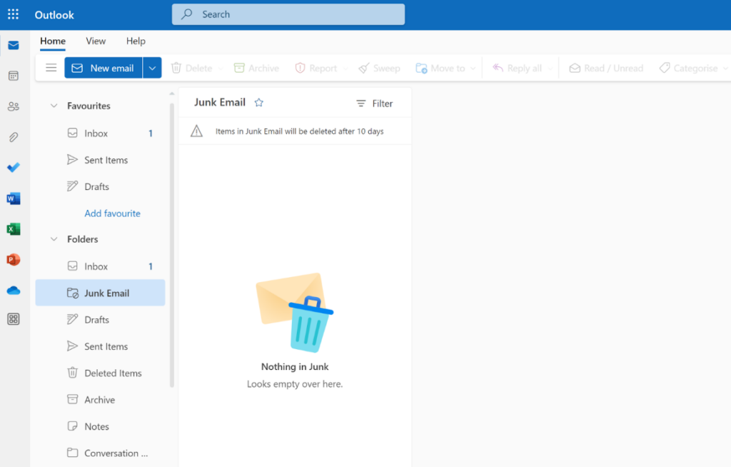 Microsoft365 - cartella delle e-mail indesiderate