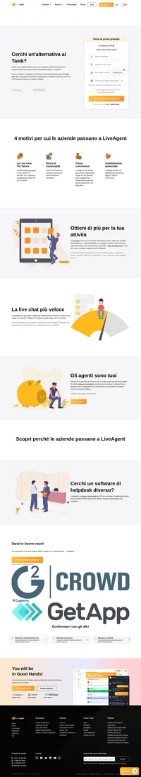 LiveAgent è la soluzione omnicanale definitiva per il tuo help desk. Il sistema di ticket di LiveAgent si prende cura di tutto per te.