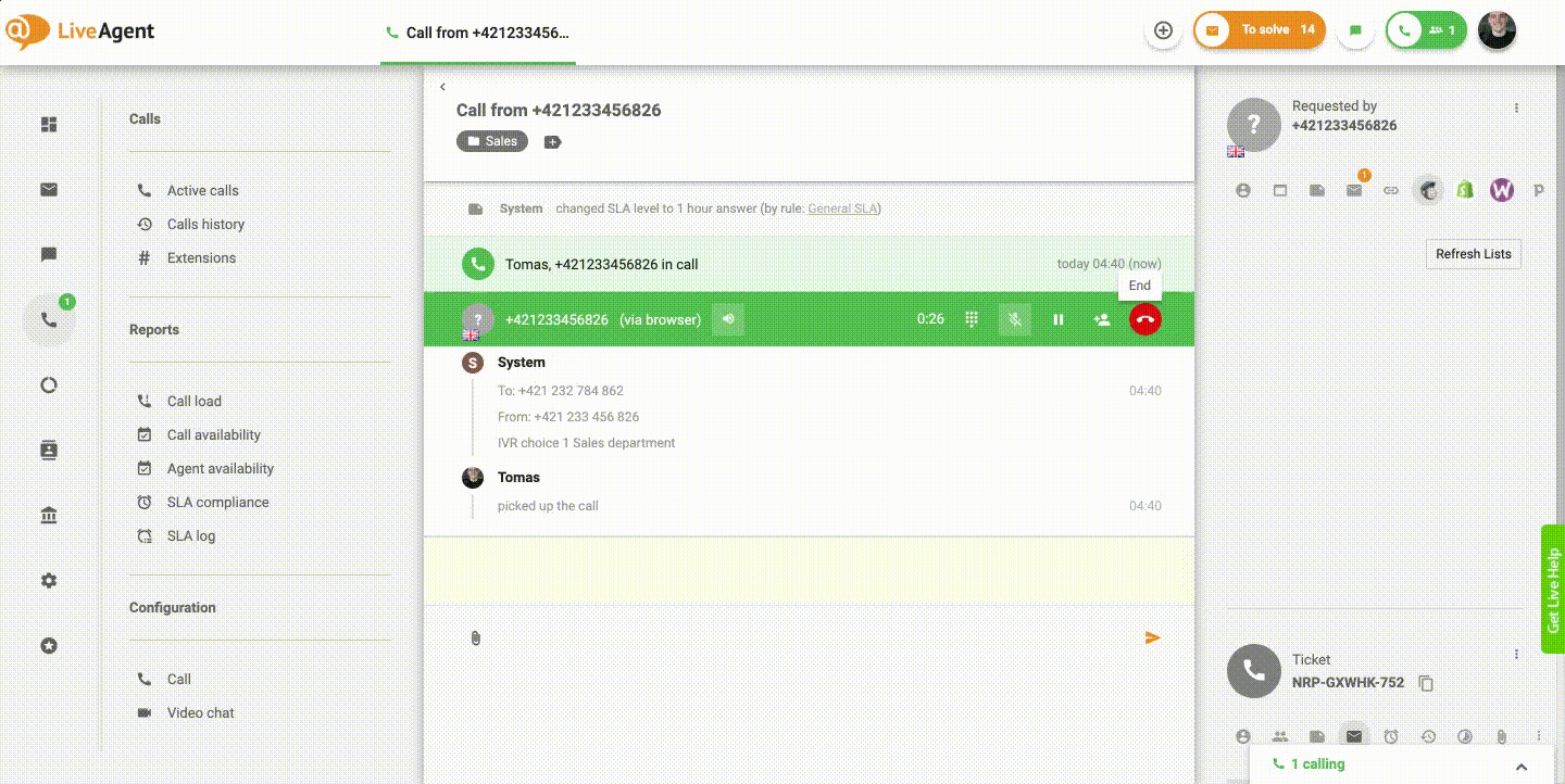 richiamata automatica del servizio clienti