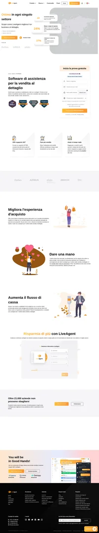 LiveAgent aiuta l'industria al dettaglio a fornire il miglior servizio clienti possibile. LiveAgent: un'unica soluzione omnicanale per soddisfare ogni cliente.
