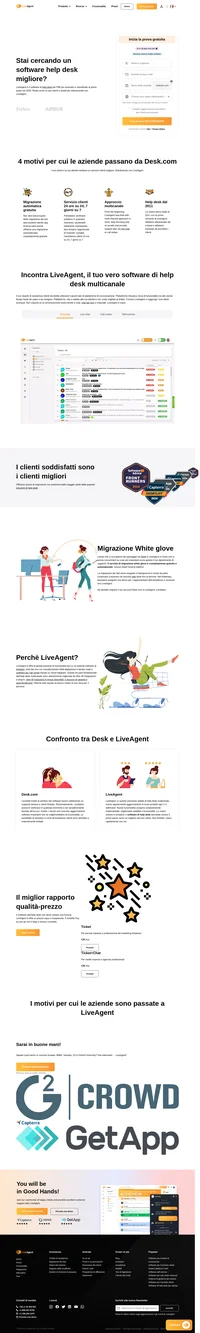 Scopri perché LiveAgent è la migliore alternativa a Desk.com. Scopri i vantaggi e registrati oggi stesso per una prova gratuita di 14 giorni senza vincoli.