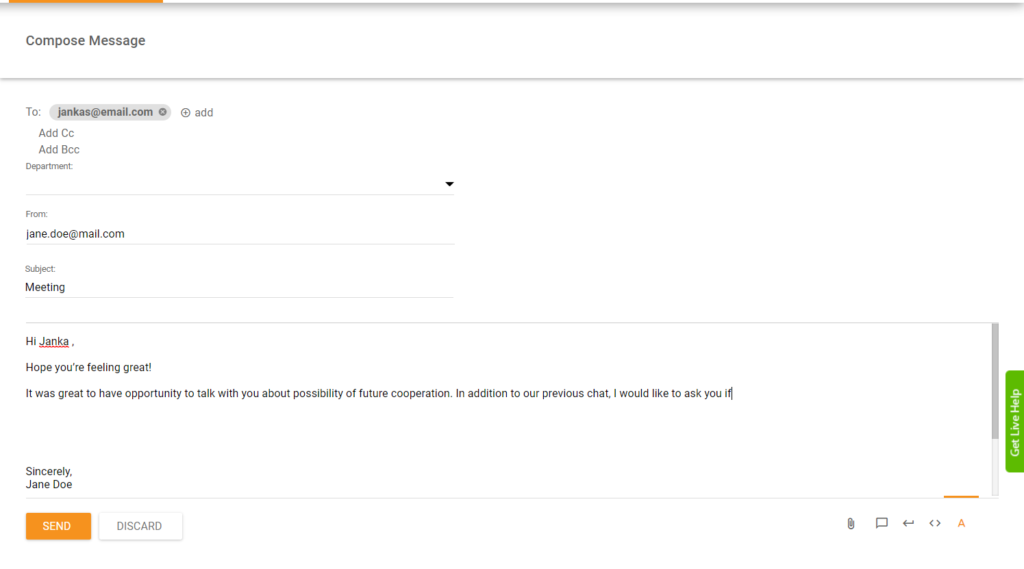 apertura di un'e-mail