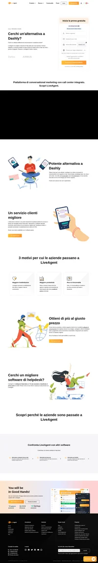 Stai cercando un'alternativa a Dashly? Dai un'occhiata a LiveAgent, fai il confronto e provalo gratis per 14 giorni, senza impegno.