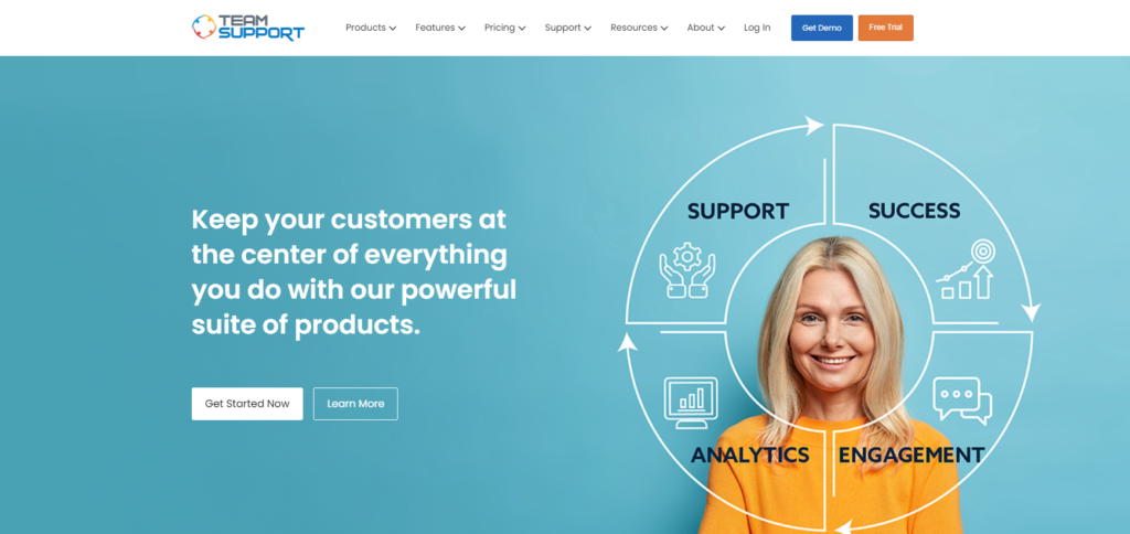 homepage di TeamSupport 