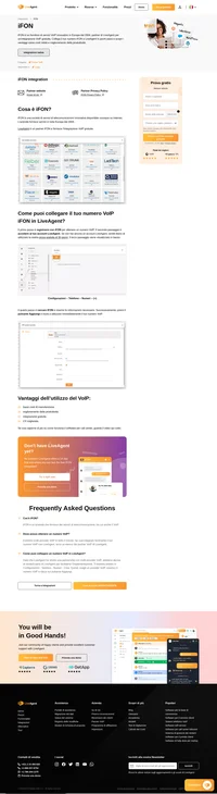 iFON è un servizio di telecomunicazioni innovativo disponibile ovunque su Internet. Scopri di più sull'integrazione iFON in LiveAgent.
