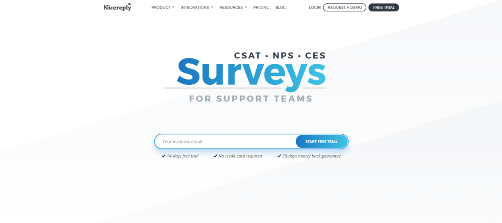 Home Page di Nicereply 