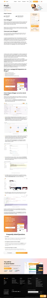 Blogger è un popolare e gratuito sistema di gestione dei contenuti di tipo blog che supporta anche l'inclusione di LiveAgent live chat.