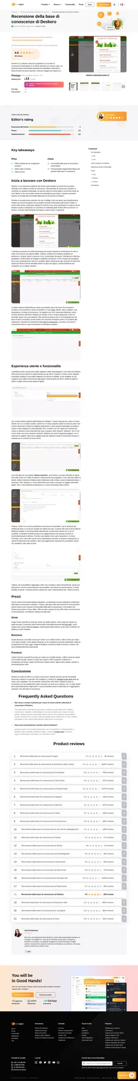 Vuoi saperne di più sulla base di conoscenza di Deskero? Dai un'occhiata al nostro articolo per scoprire come funziona e come si è comportata nei nostri test.