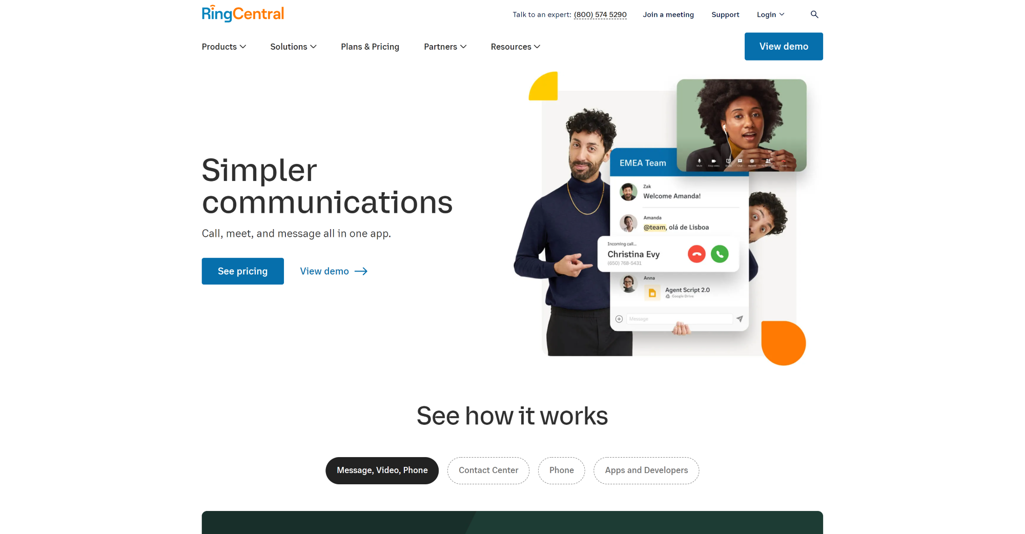 Homepage del software per call center Zendesk