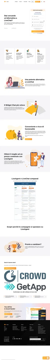 LiveAgent ti offre più di 175 funzionalità utili, il widget di live chat più veloce sul mercato, il software call center e anche la copertura di canali come Instagram.