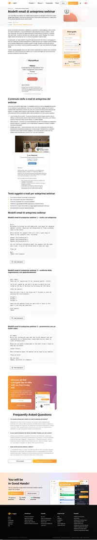 Utilizza i nostri modelli di email di anteprima per webinar coinvolgenti che massimizzeranno la partecipazione e le registrazioni del tuo webinar.