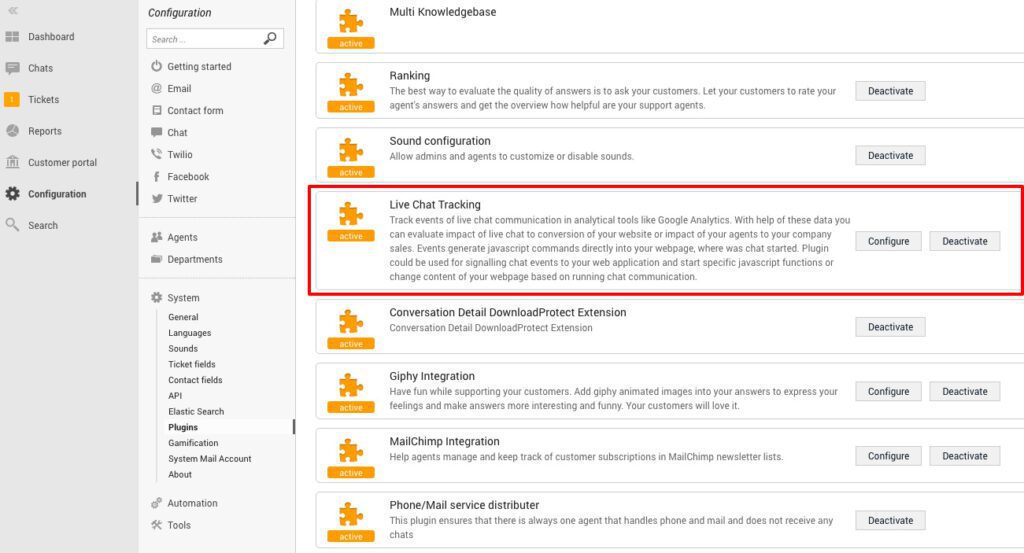 chat_tracking Tracking della chat di LiveAgent