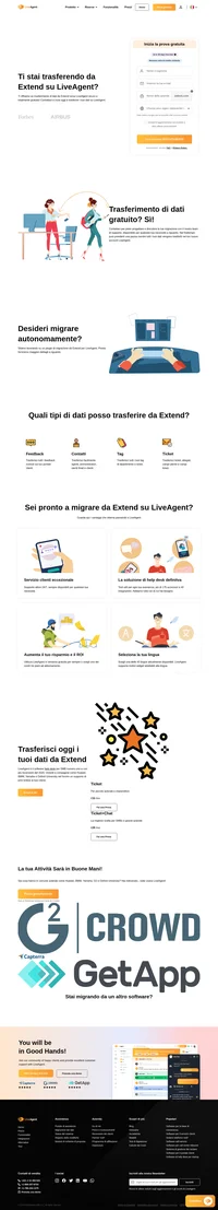 Vuoi trasferire i tuoi dati da Extend verso una nuova soluzione? Dai un occhio a LiveAgent e scopri i suoi vantaggi. Inizia oggi il tuo periodo di prova gratuito.