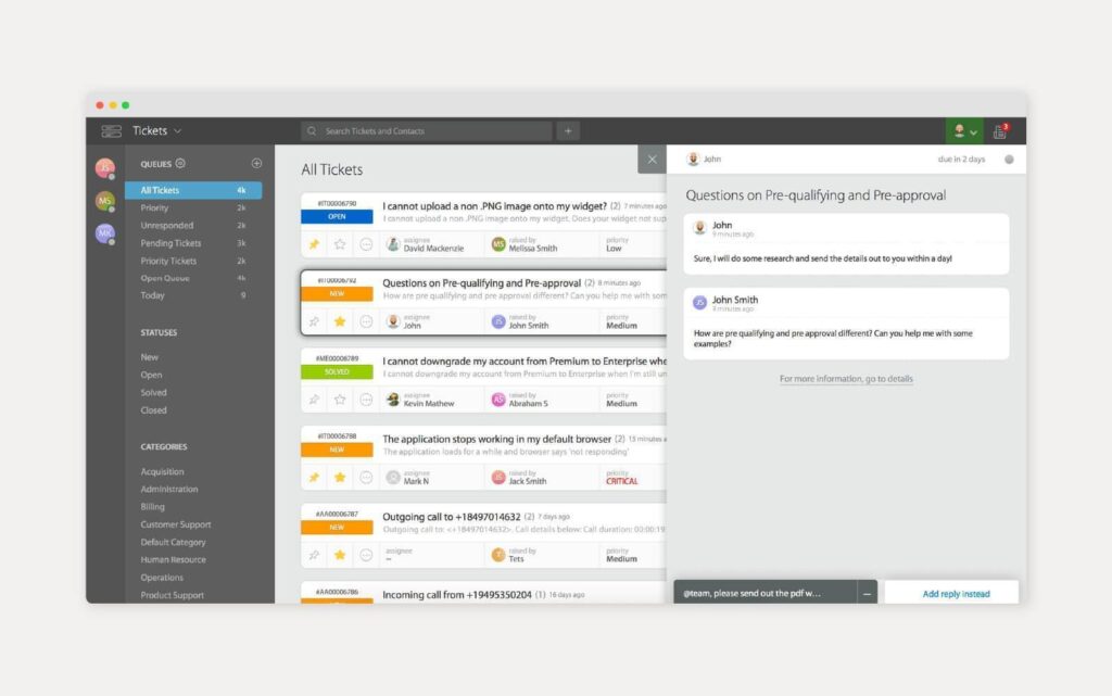 Istantanea dello strumento HappyFox per la base di conoscenza in uso