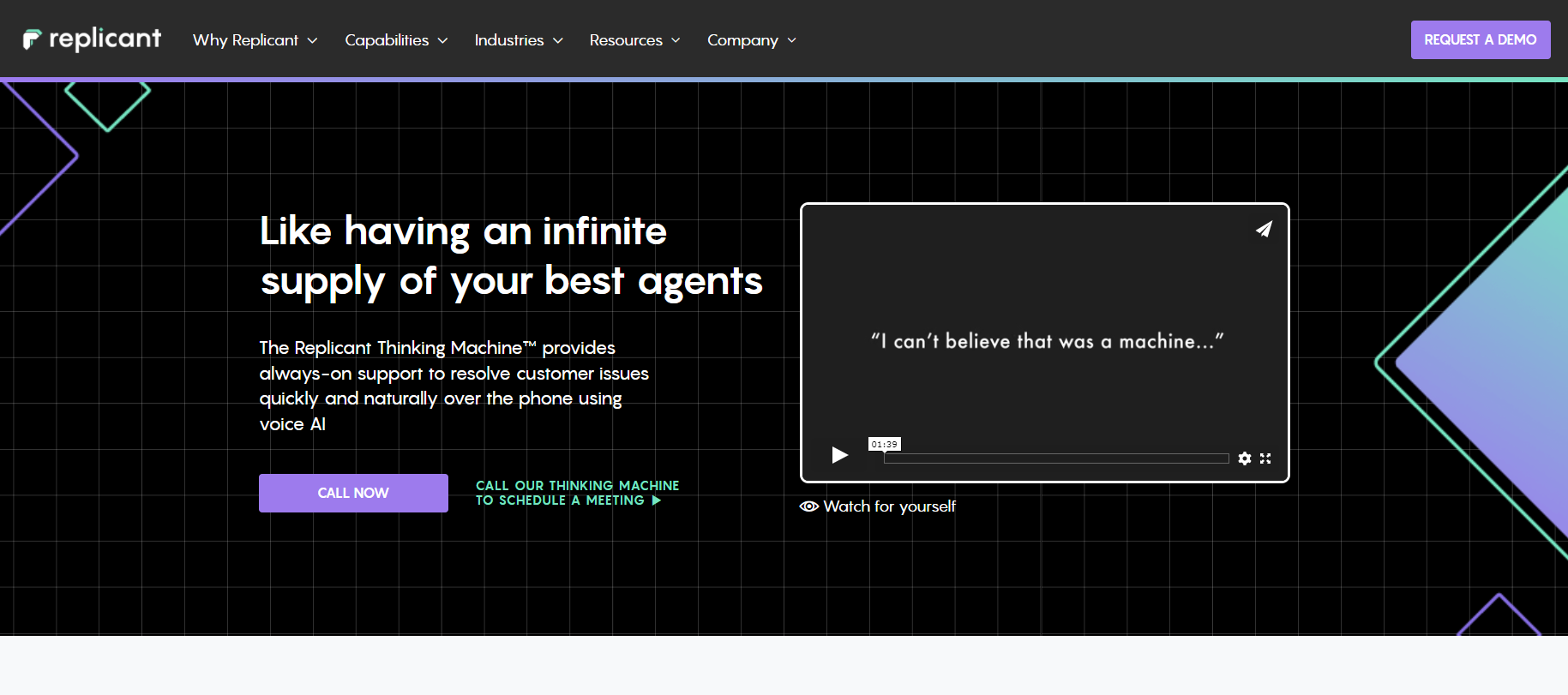 homepage di Replicant 