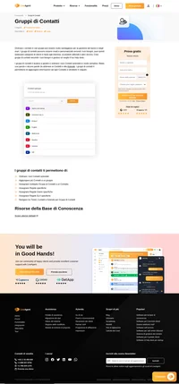 Assegna limiti di tempo specifici, aggiungi più contatti a un gruppo, naviga tra i ticket, i contatti e le aziende tramite Gruppi di contatti.