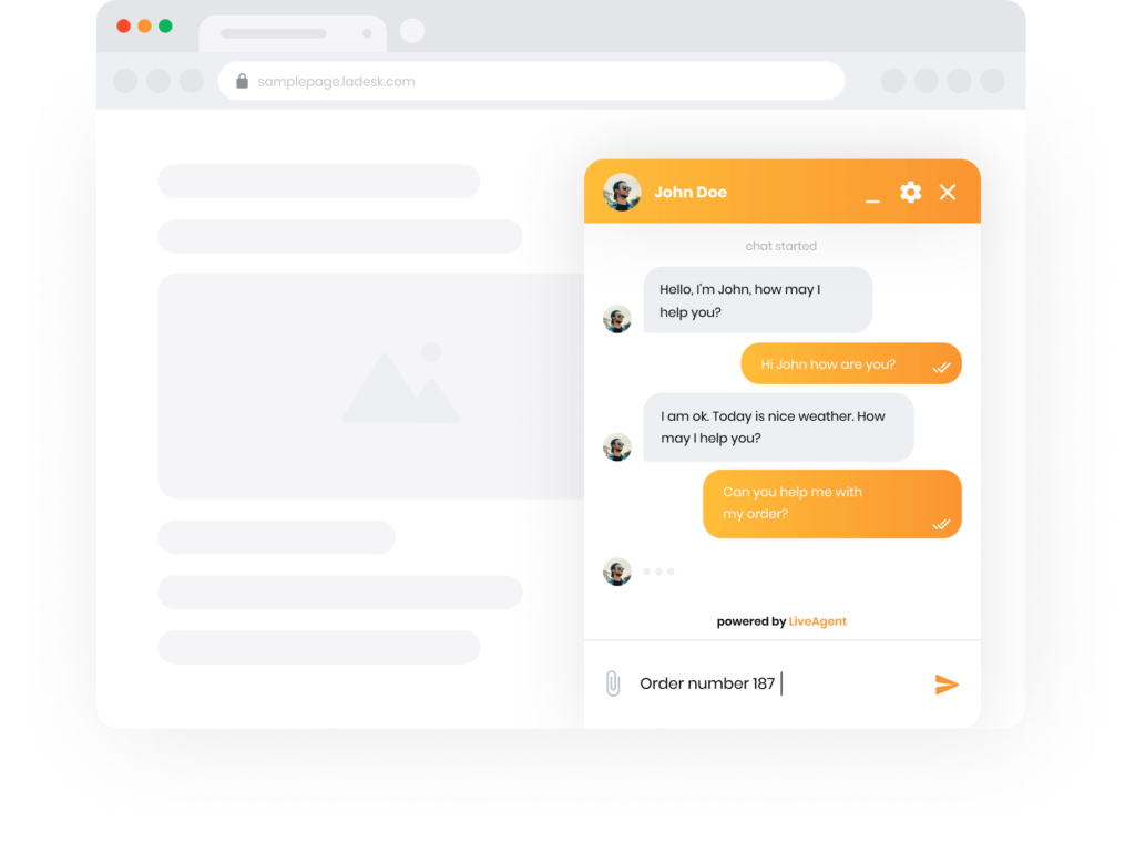 Visualizzazione della live chat di LiveAgent