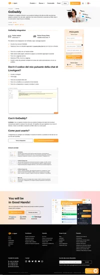 Aumenta il tuo flusso di lavoro con l'integrazione di GoDaddy per LiveAgent. L'integrazione di GoDaddy ti consente di inserire un pulsante di chat dal vivo sui tuoi siti web.