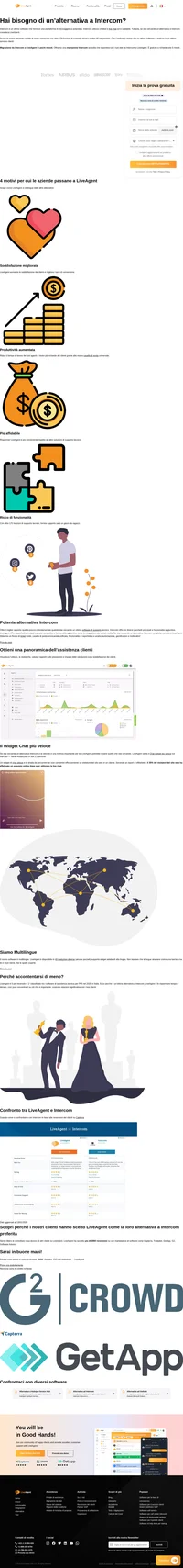 Se stai cercando un'alternativa a Intercom, considera LiveAgent. LiveAgent ha il widget di chat più veloce sul mercato e ha oltre 179 funzioni di supporto tecnico.