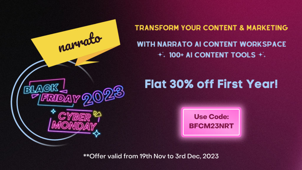 Narrato Black Friday banner