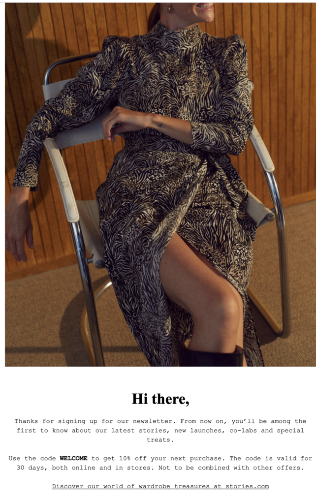 E-mail di iscrizione alla newsletter di & altre storie