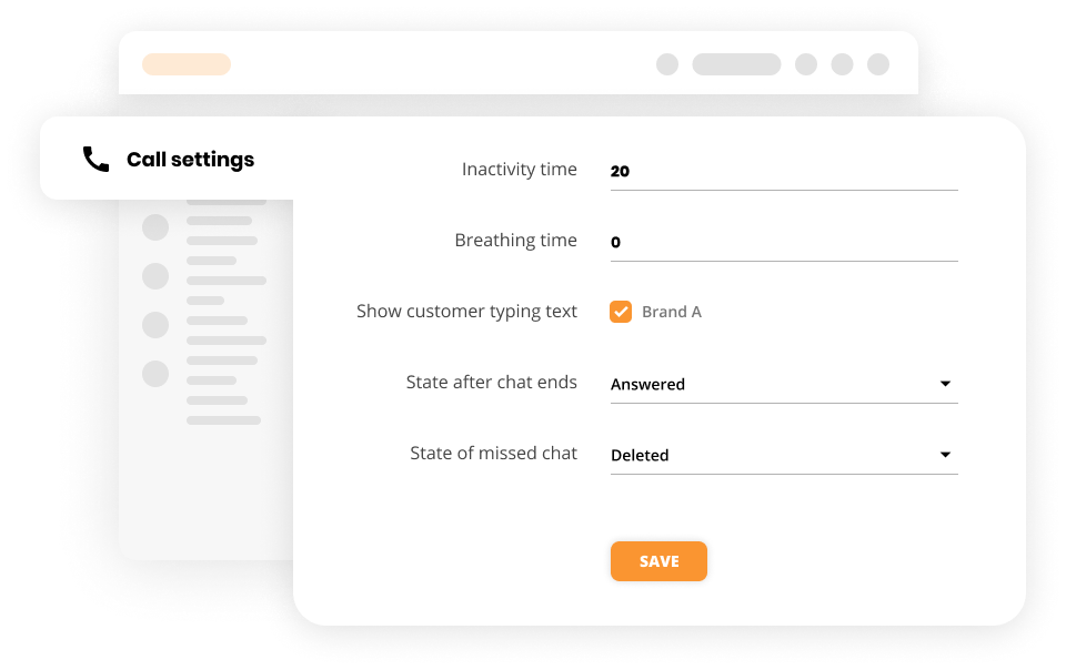 Impostazioni di chiamata nel software del servizio clienti - LiveAgent