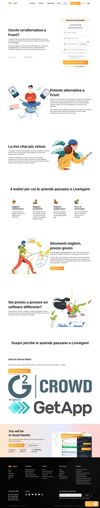 LiveAgent è una soluzione di help desk che ti consente di portare il tuo servizio clienti ad un livello superiore. E-mail, live chat, social media (Facebook, Instagram e altro).