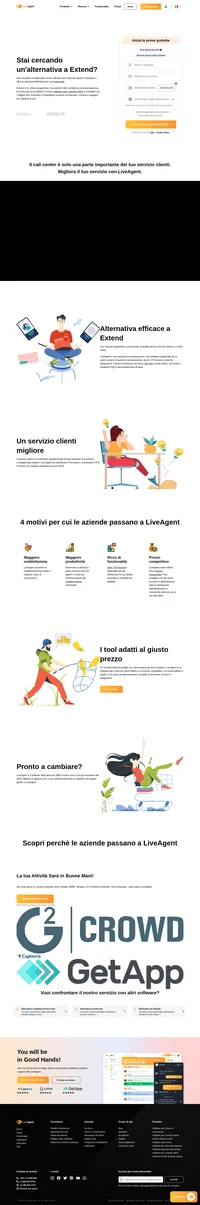 Stai cercando un sistema per aumentare le potenzialità del tuo help desk? Prova ora le funzionlaità di LiveAgent iscrivendoti o iscriviti per una prova gratutita.