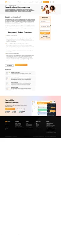 Il servizio clienti in tempo reale è gestito da un'azienda che desidera fornire ai propri utenti del prodotto o ai visitatori del Web una consulenza e un supporto adeguati.