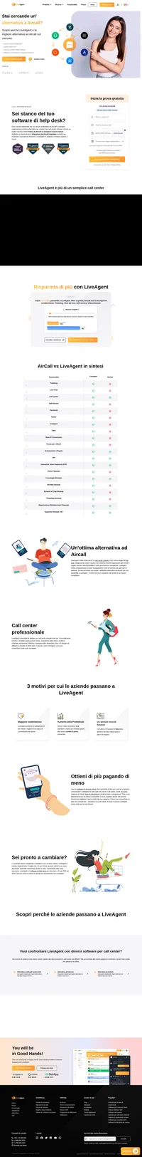Stai cercando un'alternativa ad Aircall? Dai un'occhiata a LiveAgent e scoprine i vantaggi. Inizia la prova gratuita oggi stesso e migliora il tuo supporto.