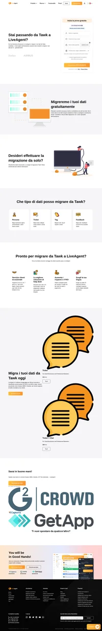 Liveagent è il software di help desk per PMI più recensito e classificato al primo posto nel 2019 e nel 2020 in Italia. Unisciti ad aziende come huawei, bmw, yamaha, O2 per fornire supporto di livello mondiale ai tuoi clienti.