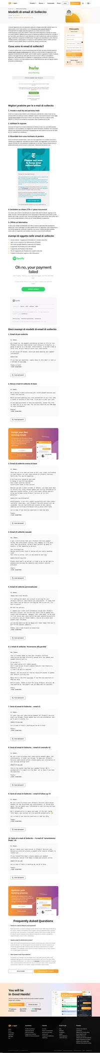 Quando il pagamento di un abbonamento fallisce, è il momento di inviare un'email di sollecito. Dai un'occhiata ai nostri modelli gratuiti di email di sollecito copia e incolla.