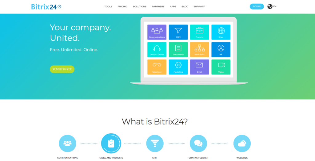 Homepage di Bitrix24 