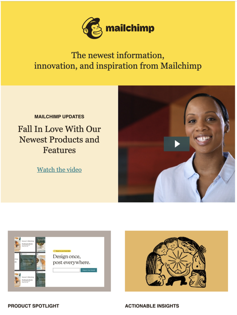 Mailchimp nuovo modello di post sul blog