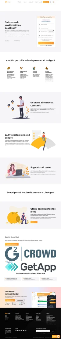 Passa da LeadDesk a LiveAgent e scopri vantaggi come l'ottimo supporto omni-canale, la live chat più veloce di sempre e altro ancora.